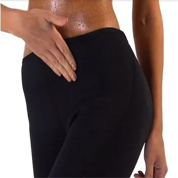Женские утягивающие брюки из горячего термо неопрена, корректирующие фигуру для сауны, трусики для фитнеса с контролем растяжения, узкие брюки для йоги с высокой талией,