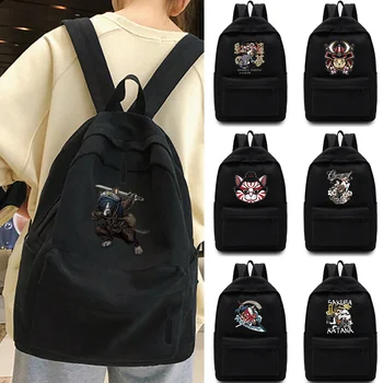 Женский рюкзак с принтом самурая, женская повседневная женская дорожная сумка с несколькими карманами, высококачественный школьный ранец для девочки-подростка, рюкзак для книг.