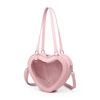 Женщины любят прозрачную сумку из ПВХ в форме сердца, повседневную сумку, сумку-мессенджер, сумочку для ежедневных путешествий, сумки-тотализаторы.