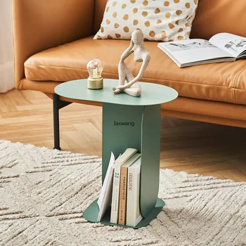 Журнальный столик в скандинавском стиле Минималистичный Современный Приставной столик из кованого железа, Мини-прикроватная тумбочка для гостиной, Креативный диван, Угловые Столики