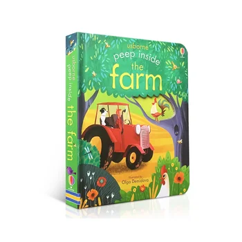 Загляни внутрь фермы Оригинальные английские Развивающие книжки с картинками для детей раннего возраста Подарок для детей