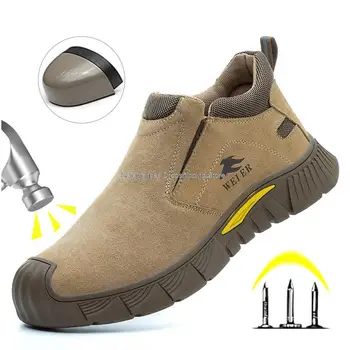 Защитная обувь сварщика, рабочие защитные ботинки с защитой от ударов и проколов, мужская кевларовая защитная обувь, удобная износостойкая рабочая обувь для мужчин