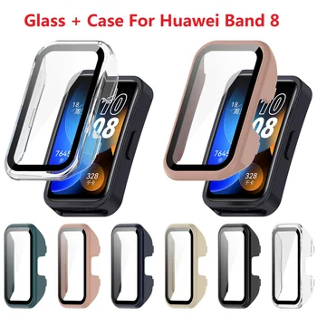 Защитный чехол для часов для Huawei band 8, стекло + чехол, универсальная защита экрана, бампер для ПК для Huawei band8, аксессуары