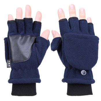 Зимние теплые флисовые перчатки без пальцев с отверстием для большого пальца для вождения, эластичная мягкая перчатка на половину пальца
