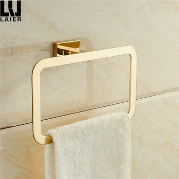 золотое кольцо для полотенца, хромированные аксессуары для ванной комнаты, элегантный квадратный стиль