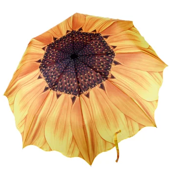 Зонтик Подсолнух, Трехстворчатый Солнцезащитный зонтик с защитой от ультрафиолета, Складной Креативный зонт от солнца