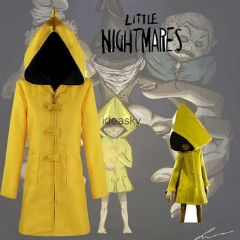 игра Little Nightmares 2 Mono Six Косплей Костюм Hungry Kids boys Little Six Желтая длинная куртка Пальто Костюм на Хэллоуин Плащ