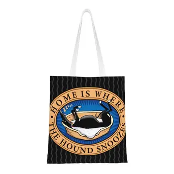 Изготовленные на заказ холщовые сумки для покупок для собак-уиппетов, женские многоразовые сумки для покупок Greyhound Sighthound