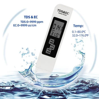 Измеритель температуры TDS EC 3 In1 Цифровой Детектор качества воды Измеритель температуры TEMP PPM Tester