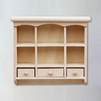 Изысканные детали, мини-мебель, неокрашенная, 1: 12, миниатюрная модель шкафа для кукольного домика, игрушка для ролевых игр для микроландшафта