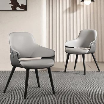 Итальянские минималистичные и роскошные обеденные стулья, минималистичные и элитные кожаные кресла для ресторанов, стулья со спинкой