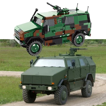 Кирпичи для грузовика ATF DINGO, военная бронированная машина WW2, строительные блоки, игрушки для мальчиков, конструктор, технические автомобильные подарки Для взрослых и детей