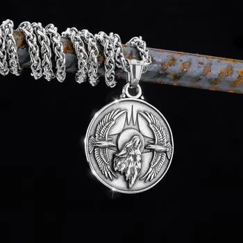 Классические ожерелья с волками и Воронами из нержавеющей стали в скандинавском стиле ретро Viking Trend Простые ожерелья с подвесками Ювелирные изделия Оптом в подарок