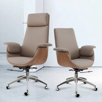 Кожаные офисные стулья для босса, кресло для спинки в домашней спальне, Студенческое компьютерное кресло, простое кресло для руководителя с поворотным подъемником