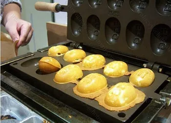 Коммерческая вафельница для слоеных яиц из 10 штук, электрическая печь для приготовления вафельных тортов в форме яиц 220 В / 110 В, машина для выпечки пузырьковых вафель