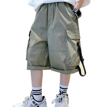 Короткие однотонные штаны для мальчиков, новейшие детские штаны для мальчиков, повседневная детская одежда 6 8 10 12 14