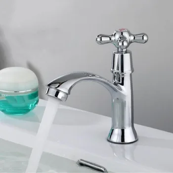 Кран для умывальника из цинкового сплава G1/2, одинарный кран для холодной воды, популярный в Европе и Америке кран для умывальника с поперечной ручкой в ванной комнате.
