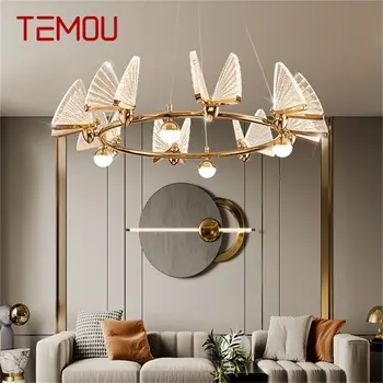 Красочные люстры TEMOU Nordic, светильники, подвесные светильники, кольцо с бабочкой для украшения дома