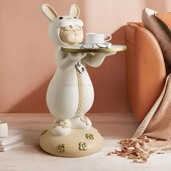 Креативная гостиная Milk Tooth Rabbit Большие украшения для пола На Новоселье Подарки для нового Дома Легкий Роскошный Чайный столик для хранения посуды