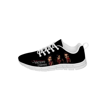 Кроссовки The Vampire Diaries Мужские женские подростковые повседневные тканевые кроссовки, парусиновые кроссовки для бега с 3D принтом, легкая обувь черного цвета