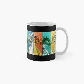 Крылья Огненного Дракона Классическая Кружка Чашка с кофейной ручкой с круглым рисунком Простые Подарки Изображение Фото Дизайн посуды для чая