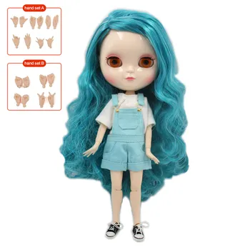 Кукла ICY DBS Blyth BJD 1/6 с сочленением тела, 30 см, длинные вьющиеся волосы с синей стороны, включая ручной набор AB в подарок для девочек. № BL4006 /4302