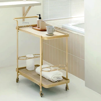 кухонные тележки для столовой в скандинавском стиле, стол для хранения мебели, шкив для кухонных островков, двухслойная боковая стойка для гостиной