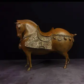 Лошади в стиле династии Хань Тан Изящная лошадь Художественная скульптура из меди кибронзовые поделки резьба украшения
