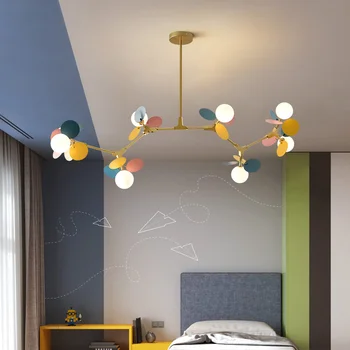 Люстры, светильники Macaron Baby, Креативное украшение детской комнаты, Многоцветный Стеклянный шар, светодиодный декор для дома, освещение в помещении