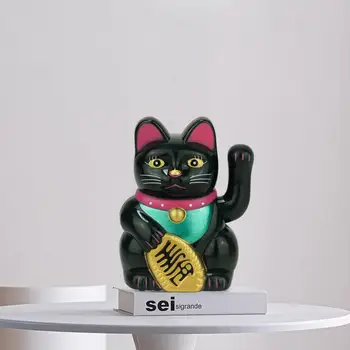 Машущая скульптура кошки Замечательные глянцевые реалистичные детали Декор рабочего стола Фигурка животного Фигурка животного