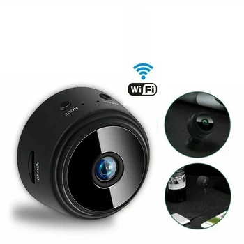 Мини-камера Беспроводной WiFi IP Сетевой монитор, ИК-камера безопасности HD 1080P Домашняя безопасность, P2P-камера, Поддержка Wi-Fi Карты памяти