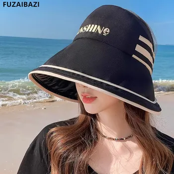 Модная летняя кепка с надписью Женские солнцезащитные шляпы с защитой от ультрафиолета На открытом воздухе Пляжная повседневная солнцезащитная шляпа Леди Пустой цилиндр Девушка Панама Chapeu