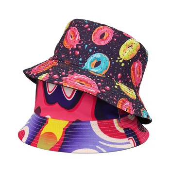 Модная шляпа Harajuku, обратимые широкополые шляпы, мужские кепки в стиле хип-хоп с принтом, женская рыболовная шляпа рыбака