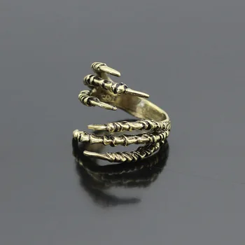 Модное мужское кольцо в стиле панк, готическое кольцо с орлиным когтем, Преувеличенное открытое кольцо в стиле Ретро, ювелирные изделия ручной работы для мужчин