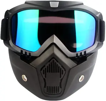 Мотоциклетные очки, съемная защитная маска для лица, очки для гонок на квадроциклах и мотокроссе, защита от царапин и пыли - Синий