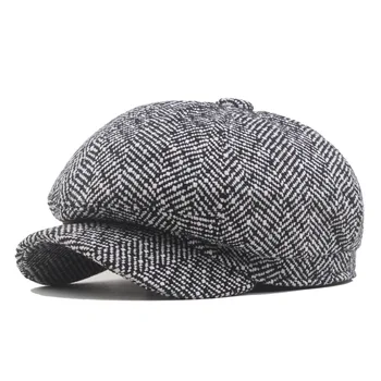 Мужская классическая твидово-шерстяная шляпа газетчика из плюща, мужские и женские шляпы Gorras Planas, восьмиугольная кепка