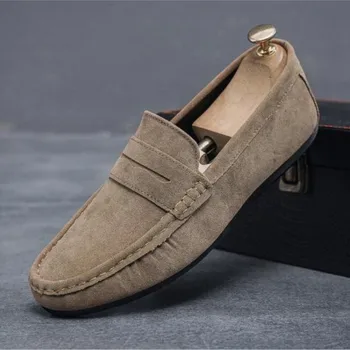 Мужская обувь, весенне-осенняя новая модная обувь на плоской подошве, мужские повседневные кожаные лоферы для вождения, обувь H669