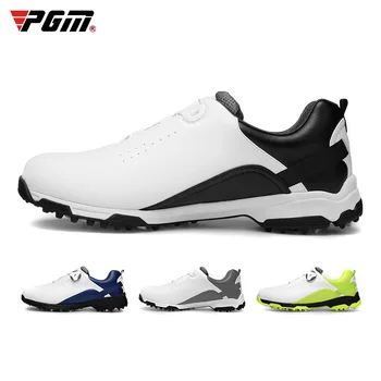 Мужская обувь для гольфа PGM, водонепроницаемые дышащие мужские вращающиеся шнурки, спортивные кроссовки, нескользящие кроссовки XZ143