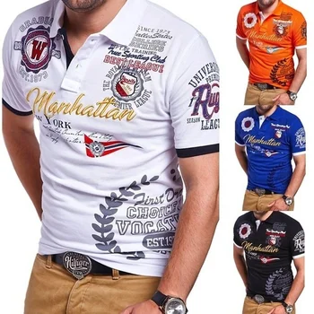 Мужские модные рубашки поло ZOGAA со стильным графическим принтом с короткими рукавами