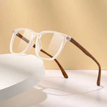 Мужские очки с анти-синим светом в стиле ретро с рисунком дерева Optical TR90 В мужской квадратной оправе, женские прозрачные линзы, подарочные оправы F75233