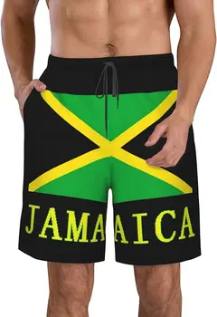 Мужские пляжные шорты с флагом Ямайки, плавки, пляжные шорты с эластичным поясом и карманом