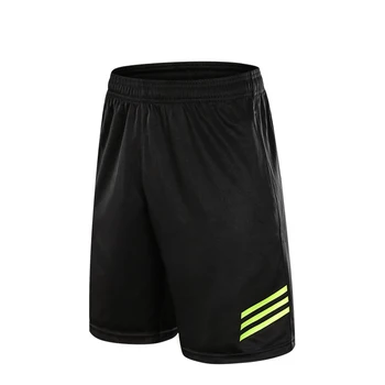 Мужские спортивные шорты со светоотражающей полосой, шорты для тренировок в тренажерном зале, черные, для бега, легкие, спортивные, повседневные брюки