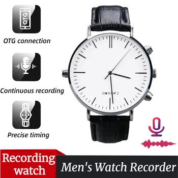 Мужские часы-рекордер, мини-секретный рекордер, портативный цифровой рекордер, стереозапись, смарт-браслет, механические часы, MP3-плеер