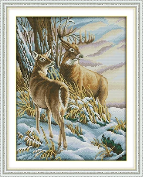 Набор для вышивания крестиком Deer 3 aida количество напечатанных стежков на холсте 14 карат 11 карат вышивка своими руками рукоделие ручной работы