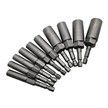 Набор стальных торцевых ключей 10шт Для дрелей, ударных приводов, инструментов с ручками для электроинструментов