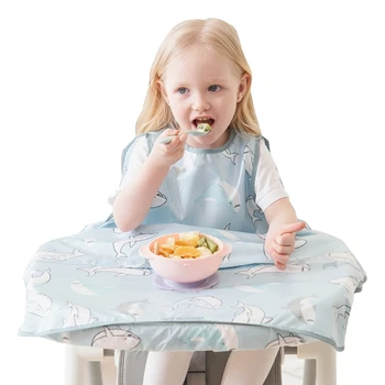 Нагрудники с длинными рукавами Легко моющиеся Детские нагрудники для еды на стульчике для кормления с застежкой на все рукава