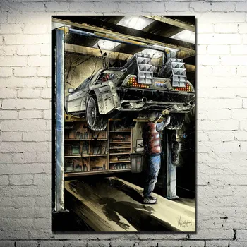 Назад в будущее Автомобиль DeLorean DMC-12 Фильм Холст Картина
