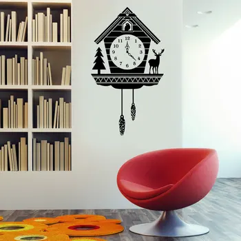 Настенная наклейка с часами с кукушкой в деревенском стиле - виниловые художественные наклейки на заказ для интерьеров, домов, гостиных, квартир и спален F808