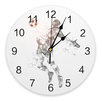 Настенные часы из ПВХ для футбольного спорта, современный дизайн, украшение гостиной, настенные часы для домашнего декора, настенные цифровые часы