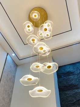 Настраиваемый стиль Luxury Gold Hotel Lobby Restaurant K9 LED E14 Люстра Освещает Подвесной светильник Подвесной светильник